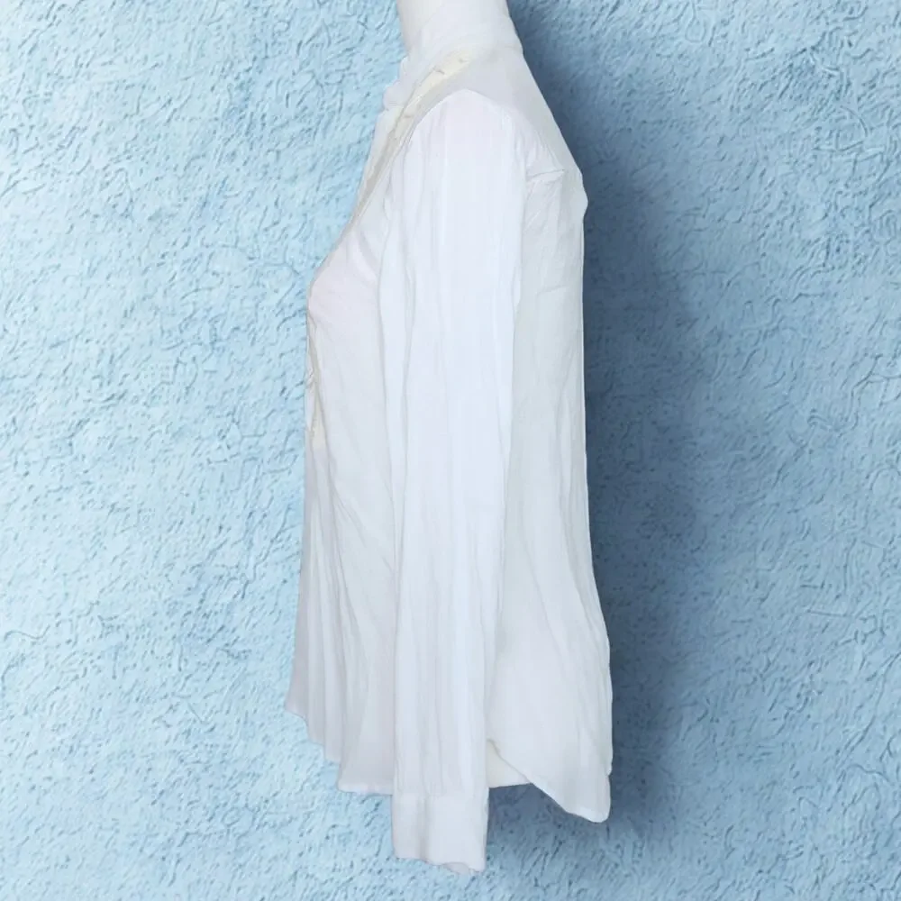 Anthropologie / Leifsdottir White Embroidered Bib-Front Blouse – Women Size 2 - Picture 5 of 9